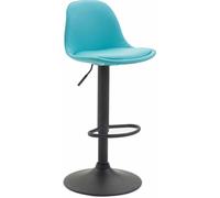 CLP Tabouret de bar Kiel avec revêtement en similicuir,bleu noir