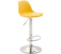 CLP Tabouret de bar Kiel Similicuir et coque en plastique , Chrome/Jaune