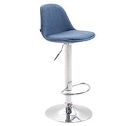 CLP Tabouret de bar Kiel en tissu , Chrome/Bleu Bleu G