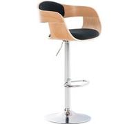 Tabouret de Bar Kingston Réglable en Hauteur Tissu I Chaise Haute de Cuisine avec Dossier et Repose-Pied Chaise Pivotante I Couleur:, Couleur:Nature/Noir