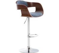 CLP Tabouret de bar Kingston Tissu , Noyer / Bleu Noyer / Bleu G