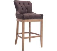 CLP Tabouret de Bar Lakewood Revêtement en Tissu I Chaise de comptoir rembourrée I Structure en Bois, Couleur:Marron