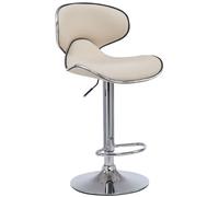 CLP Tabouret de bar Las Vegas V2 avec repose-pieds,crème chromé