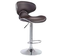 CLP Tabouret de bar Las Vegas V2 avec repose-pieds,marron chromé