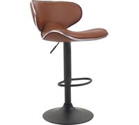 CLP Tabouret de bar Las Vegas V2 similicuir avec pied en métal , Marron clair/Noir Marron clair