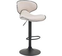 CLP Tabouret de bar Las Vegas V2 en tissu avec pied en métal , Crème/Noir Crème