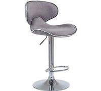 CLP Tabouret de bar Las Vegas V2 en tissu avec pied en métal , Gris clair/Chrome Gris clair G