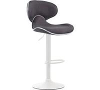 CLP Tabouret de bar Las Vegas V2 en tissu avec pied en métal , Gris foncé/Blanc Gris foncé G