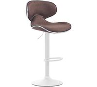 CLP Tabouret de bar Las Vegas V2 en tissu avec pied en métal , Marron/Blanc