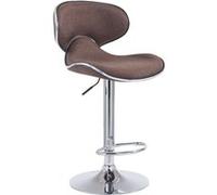 CLP Tabouret de bar Las Vegas V2 en tissu avec pied en métal , Marron/Chrome Marron