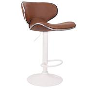 Tabouret de bar - CLP - Las Vegas V2 - Similicuir - Marron clair-Blanc - Réglable en hauteur