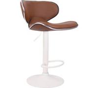 Tabouret de bar - CLP - Las Vegas V2 - Similicuir - Marron clair-Blanc - Réglable en hauteur