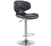 CLP – Tabouret de bar Las Vegas V2 – Hauteur réglable, dossier & repose-pieds – Noir/Chrome