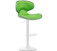 CLP Tabouret de bar Las Vegas V2 similicuir avec pied en métal , Vert/Blanc Vert G