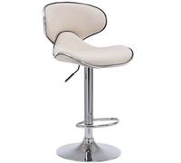 CLP Tabouret de bar Las Vegas V2 tissu avec repose-pieds,crème chromé