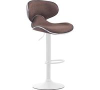 CLP Tabouret de bar Las Vegas V2 tissu avec repose-pieds,marron blanc