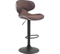 CLP Tabouret de bar Las Vegas V2 tissu avec repose-pieds,marron noir