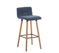 CLP Tabouret de bar Lincoln revêtement tissu , Bleu Bleu