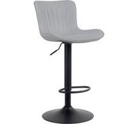 CLP Tabouret de bar Linus Pied en Métal Hauteur réglable Siège pivotant , Gris/Similicuir Gris G