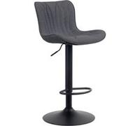 CLP Tabouret de bar Linus Pied en Métal Hauteur réglable Siège pivotant , Noir /Tissu