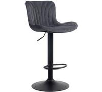 CLP Tabouret de bar Linus Pied en Métal Hauteur réglable Siège pivotant , Noir /Velours Noir G