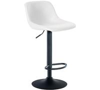 CLP Tabouret de Bar Loft I Chaise de Bar avec Dossier I Chaise pivotante à 360° réglable en Hauteur I pour la Cuisine et Le comptoir, Couleur:Blanc, Matériel:Similicuir