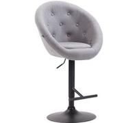 CLP Tabouret de bar London V2 en tissu avec Pied et Repose-pieds en métal , Gris/Noir Gris G