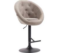 CLP Tabouret De Bar London V2 en Tissu I Pied Et Repose-Pieds en Métal I Ajustable Et Pivotant, Couleur:Taupe, Couleur du Cadre:Noir