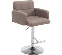 Tabouret de bar Los Angeles en tissu taupe avec accoudoirs - CLP - Design cube - Réglable en hauteur et pivotant