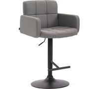 CLP Tabouret de bar Los Angeles, tissu réglable en hauteur et pivotant,gris noir