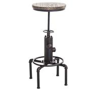 CLP Tabouret De Bar Lumos Style Industriel I Chaise Haute Design Réglable en Hauteur I Chaise Haute avec Siège en Bois Et Piètement en Métal | Couleur Bronze