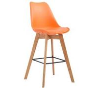 CLP Tabouret de bar Metz à coque plastique , Nature/Orange Orange G