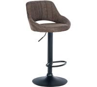 CLP Tabouret de bar Milet en Tissu et Pied métal , Marron/Noir Marron