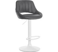 CLP Tabouret de bar Milet similicuir I Tabouret de bar pivotant à 360 degrés avec repose-pieds,gris blanc
