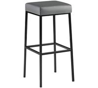 CLP Tabouret de Bar Montreal I Chaise de Bar rembourrée et recouverte de Similicuir I Tabouret de Bar avec Structure métallique, Couleur:Gris, Couleur du Cadre:Noir