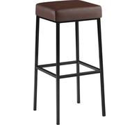 CLP Tabouret de bar Montreal similicuir assise et structure rembourrées avec repose-pieds,marron noir