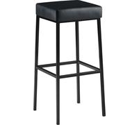 CLP Tabouret de bar Montreal similicuir assise et structure rembourrées avec repose-pieds,noir noir