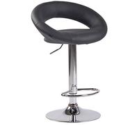 CLP Tabouret De Bar Olinda en Similicuir I Chaise Haute De Bistrot Réglable en Hauteur Et Pivotant A 360° I Piètement Trompette, Couleur:Gris, Couleur du Cadre:Chrome