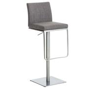 CLP Tabouret de bar Panama tissu avec pied en métal , Gris/Acier inoxydable