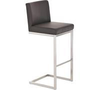 CLP Tabouret de bar Paros acier inoxydable brossé mat avec repose-pieds,marron