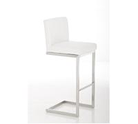CLP Tabouret de bar PAROS en acier inoxydable, 11 couleurs au choix, hauteur de l´assise 77 cm, avec repose-pieds et dossier104 c...
