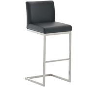 Tabouret de bar PAROS - CLP - Acier inoxydable - Noir - Avec repose-pieds et dossier