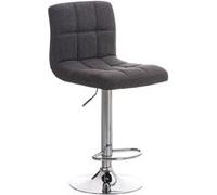 Tabouret de Bar Réglable en Hauteur Peru Tissu I Chaise Haute avec Dossier et Assise Pivotante I Siège Rembourrée Repose-Pied Ergonomique, Couleur:Gris Clair