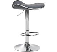 CLP Tabouret De Bar Pivotant Shanghai En Similicuir I Siège Ergonomique Avec Hauteur Réglable I Piètement Trompette Repose-pieds Metal Chromé, Couleur:gris, Matériel du cadre:Métal en finition chromée