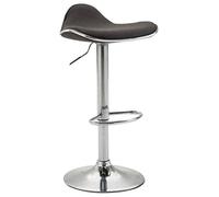 CLP Tabouret De Bar Pivotant Shanghai en Tissu I Siège Ergonomique avec Hauteur Réglable I Piètement Trompette Métal Chromé Repose-Pieds | Couleur Gris foncé Couleur du Cadre Chrome