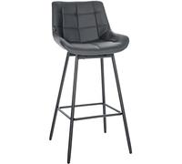 CLP Tabouret De Bar Pivotant Weston I Pivotant À 90 degrés avec Réglage I Siège Rembourré avec Motif Matelassé, Couleur:Gris, Matériel:Similicuir
