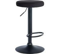 CLP Tabouret de Bar Ponte Revêtement Velours I Chaise réglable en Hauteur, Couleur:Noir, Couleur du Cadre:Noir