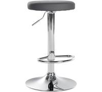 CLP Tabouret de Bar Ponte Similicuir I Chaise réglable en Hauteur, Couleur:Gris, Couleur du Cadre:Chrome