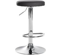 CLP Tabouret de Bar Ponte Similicuir I Chaise réglable en Hauteur, Couleur:Noir, Couleur du Cadre:Chrome