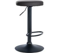 CLP Tabouret de Bar Ponte Similicuir I Chaise réglable en Hauteur, Couleur:Noir, Couleur du Cadre:Noir